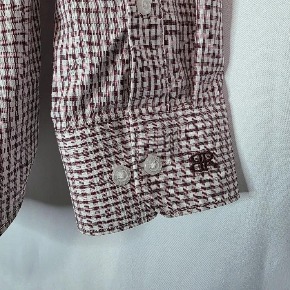 Banana Republic‎ Red Gingham Button Down Classic Fall Office Shirt 100% Cotton L